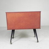 Vintage drinks cabinet, bar on castors, 1960s