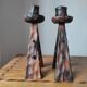 Pair of vintage brutalist candlesticks from the 1950s-60s