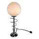 Metal base lamp, spring style, opaline globe