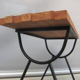 Table basse portique 1950 bois métal