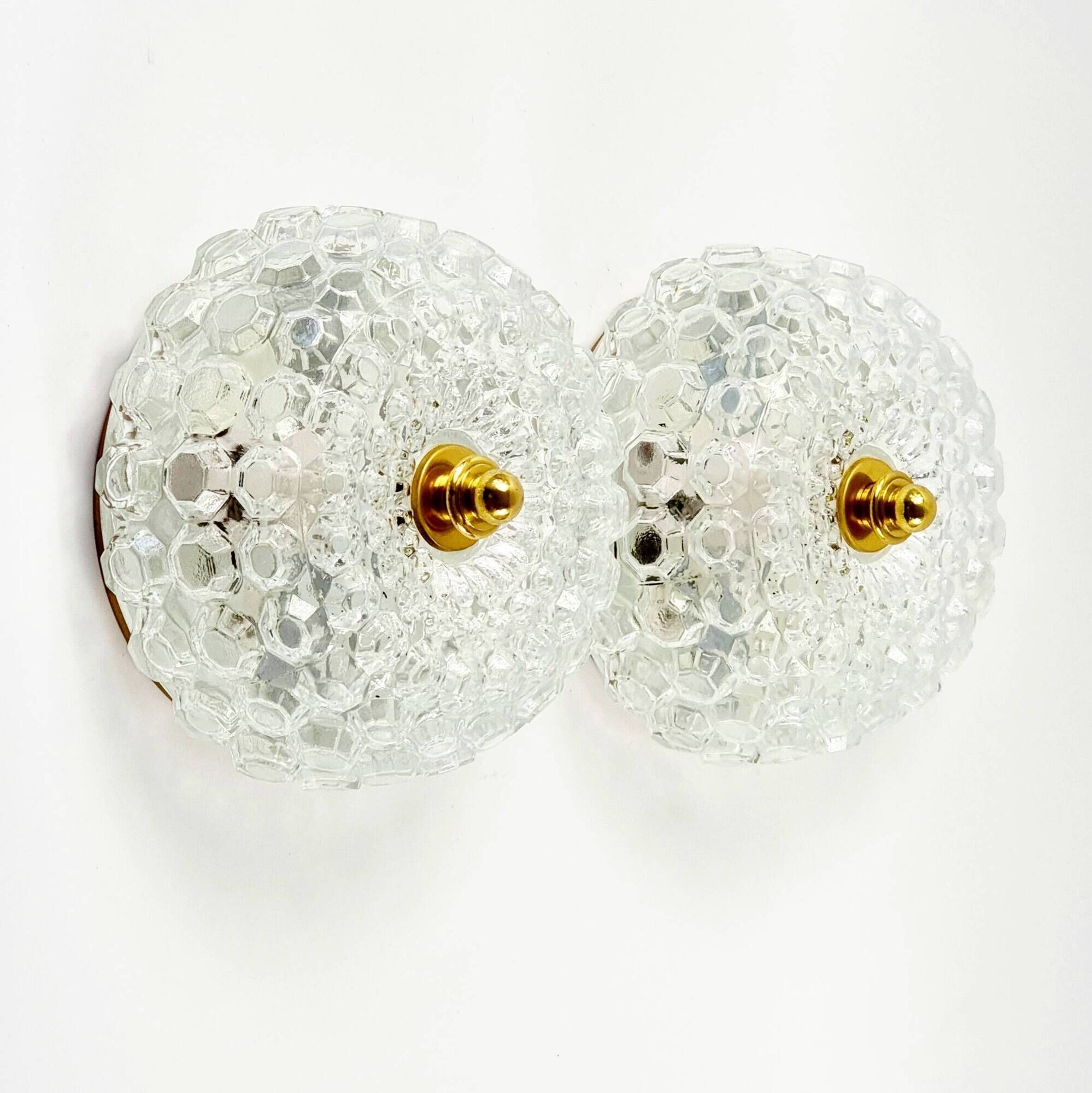 Pair of Mid-Century Bubble Glass Wall Lights or Flush Mounts for Limburg, Germany, 1960s