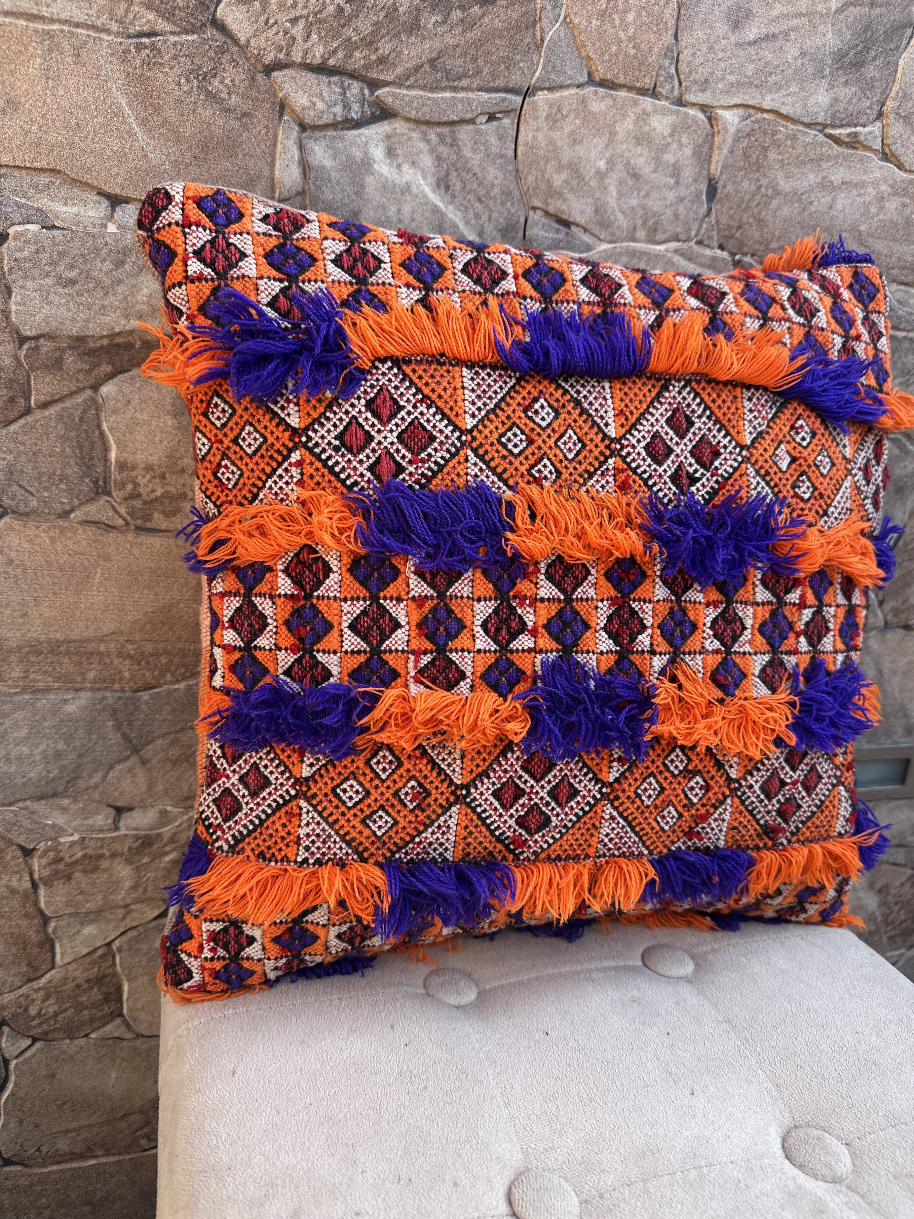 Vintage Moroccan Berber wool cushion cover