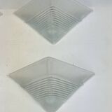 Postmodern Set of four large thick murano glass sconces by Mazzega. Italy 1980s