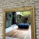 Fireplace mirror 127/101.5cm gilded with gold leaf, mercury glass, fireplace trumeau.