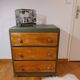 Mado wooden buffet, green and black tray, vintage.
