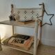 Perforated metal bedside table, 1950s-60s