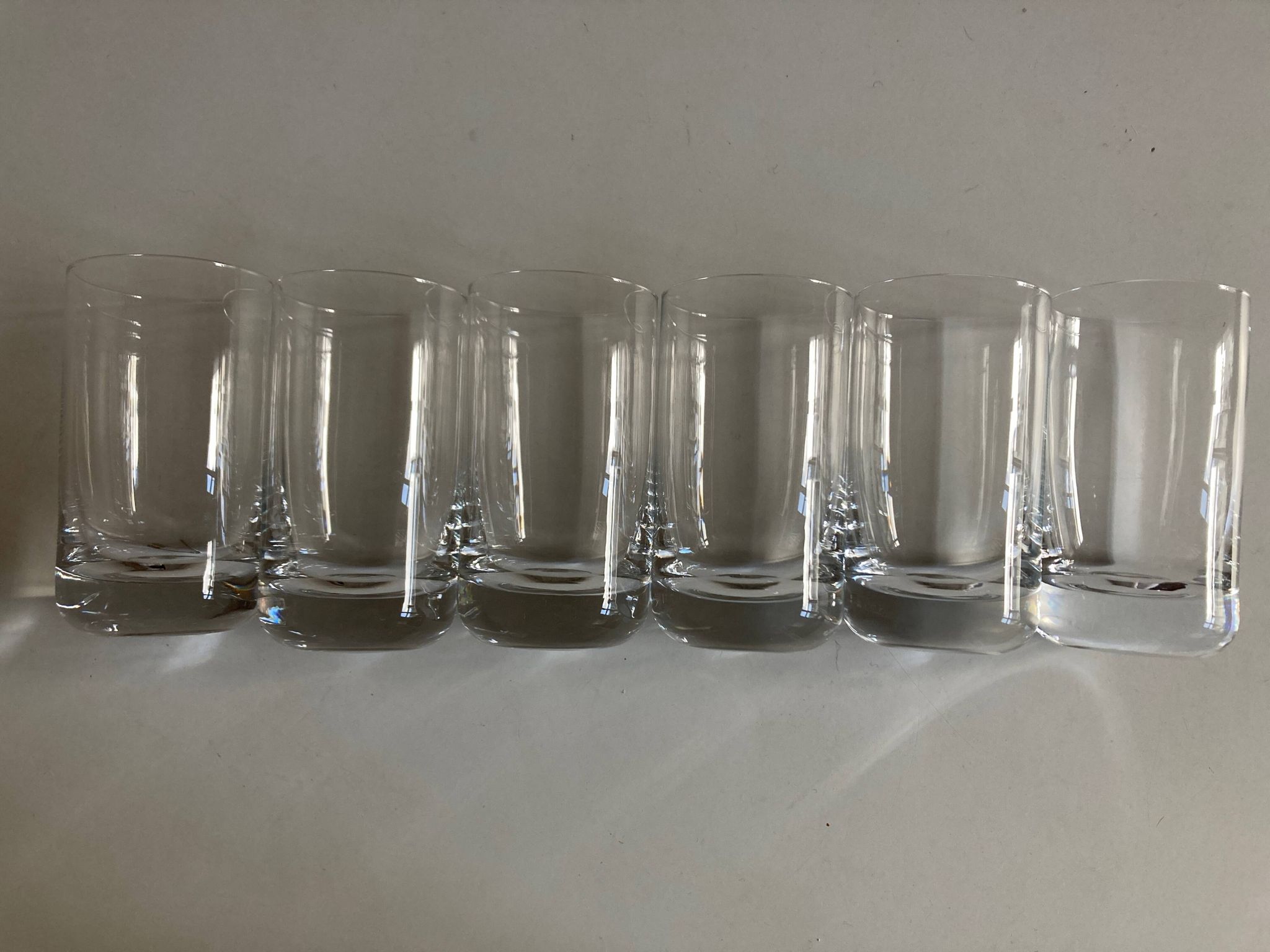 Set of 6 1970 Scandinavian crystal goblet glasses