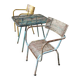 Ensemble René Malaval modèle Radar – table - 2 fauteuils – années 1950