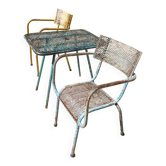 Ensemble René Malaval modèle Radar – table - 2 fauteuils – années 1950