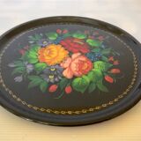 Russian Beriozka painted metal flower tray