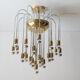 Lustre tubulaire en chrome et en laiton, Italie années 1970