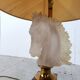 Brass and glass horse head table lamp, 1970s France