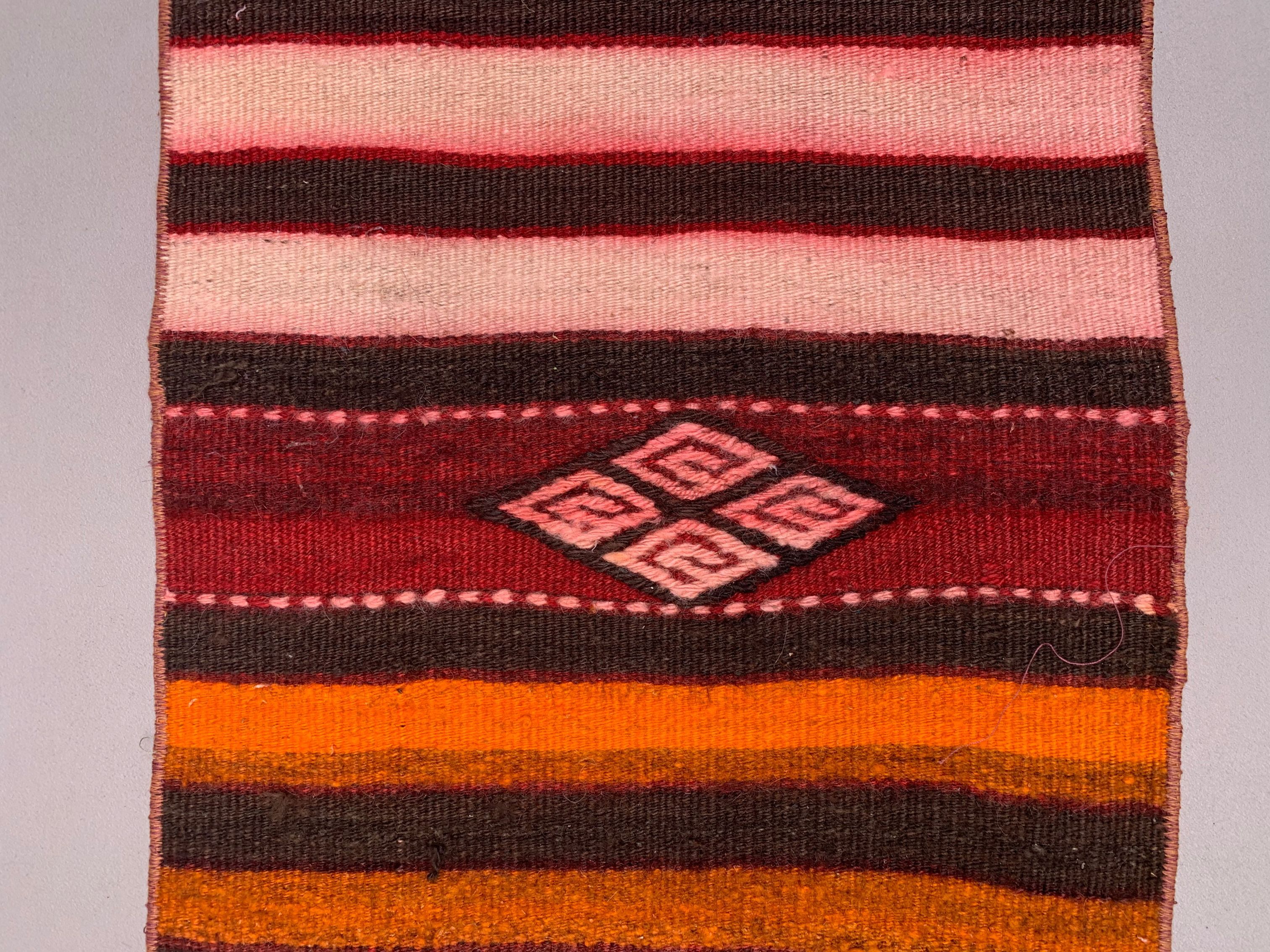 Old Turkish narrow Kilim Runner 362x45 cm shabby chic, vintage kelim