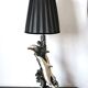 Large sculptural lamp MIDA Argenti silver dolphins Italy