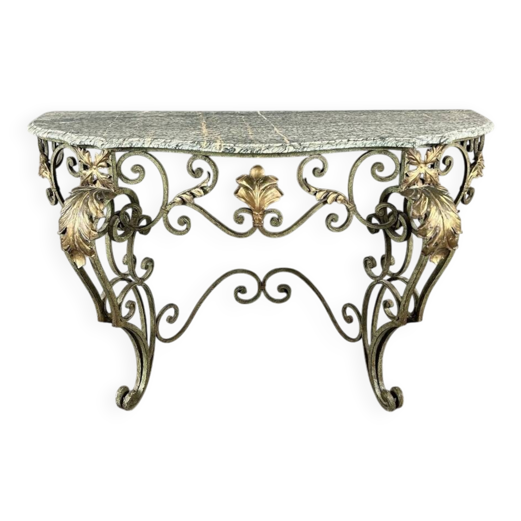 Wall console in wrought iron, 20th century