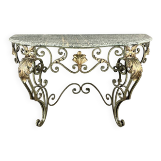 Wall console in wrought iron, 20th century