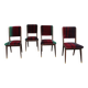 Mid-Century Velvet Dining Chairs, 1950s, Set of 4