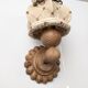 Pair of carved pine wall lights with jute shades, Swedish design, 1970s