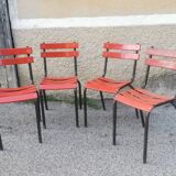 Set of 4 "tolix" terrace chairs