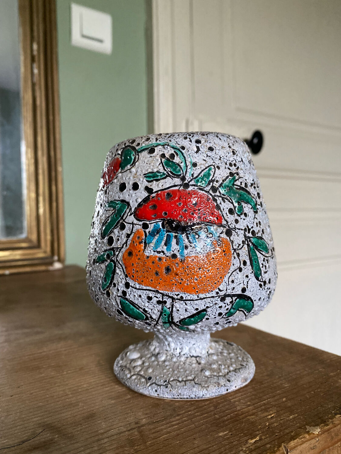 Vase flower pot fat lava 70s
