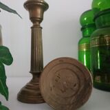Paire de bougeoirs anciens en laiton 1870