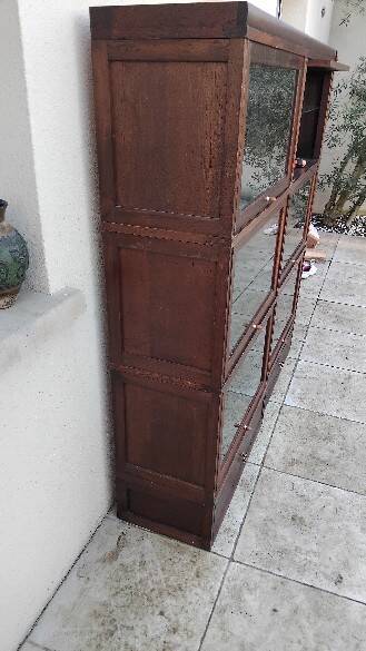 Large modular vintage display cabinet pierre cruiege for martin du