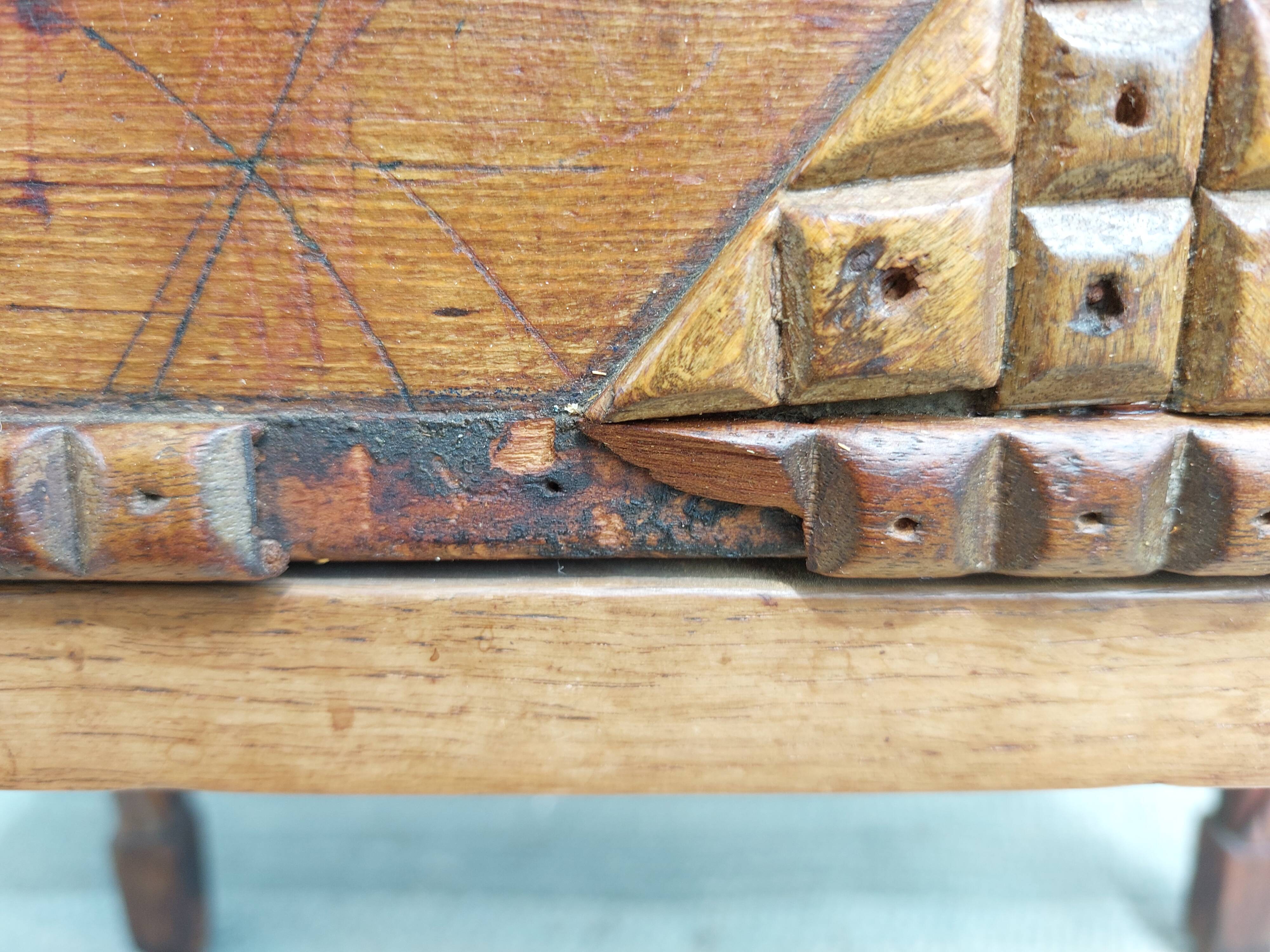 brutalist wooden table