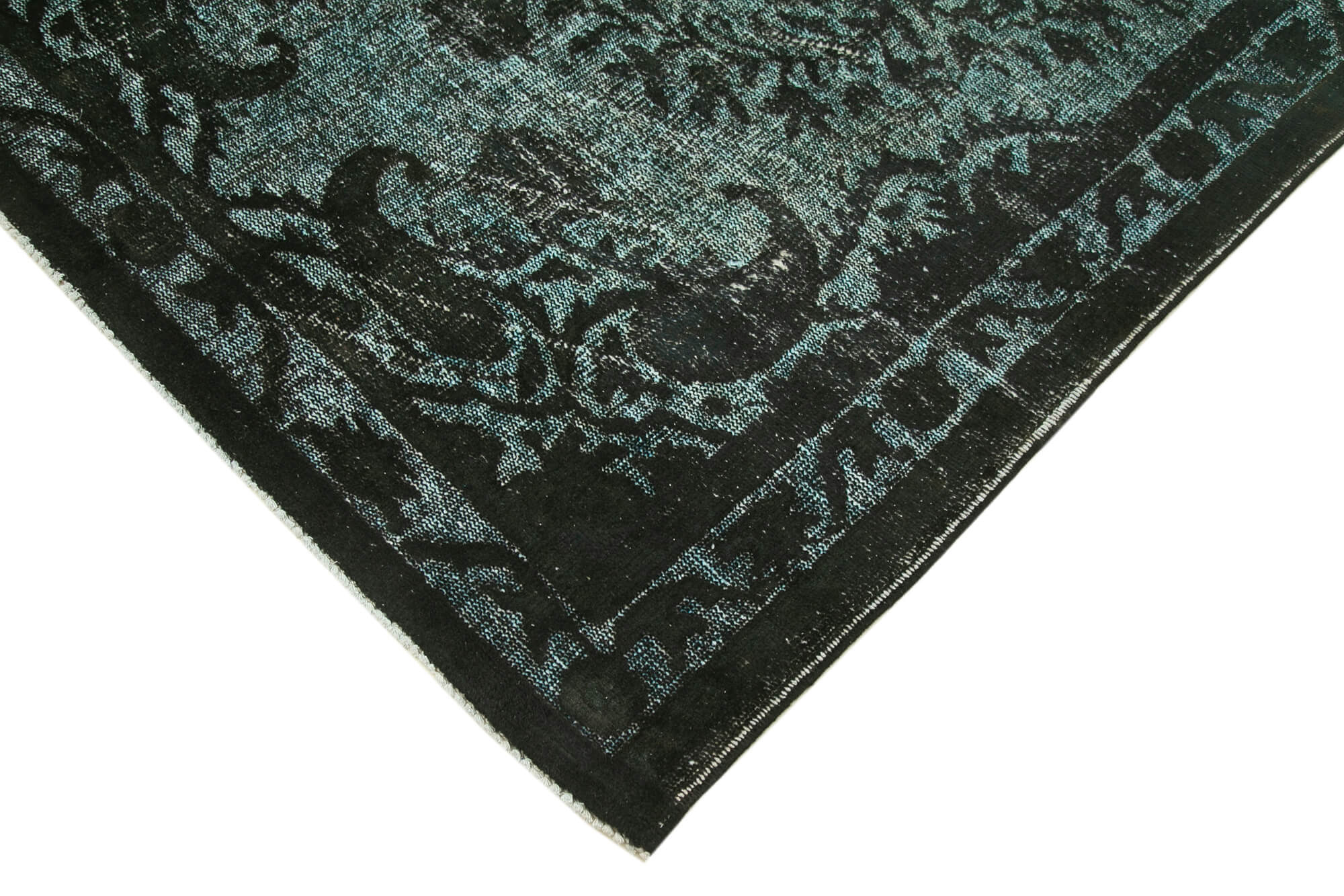 Handmade carved anatolian 1980s 176 cm x 286 cm black rug