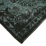Handmade carved anatolian 1980s 176 cm x 286 cm black rug