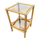 Table d'appoint en bambou et plateaux en verre
