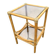 Table d'appoint en bambou et plateaux en verre