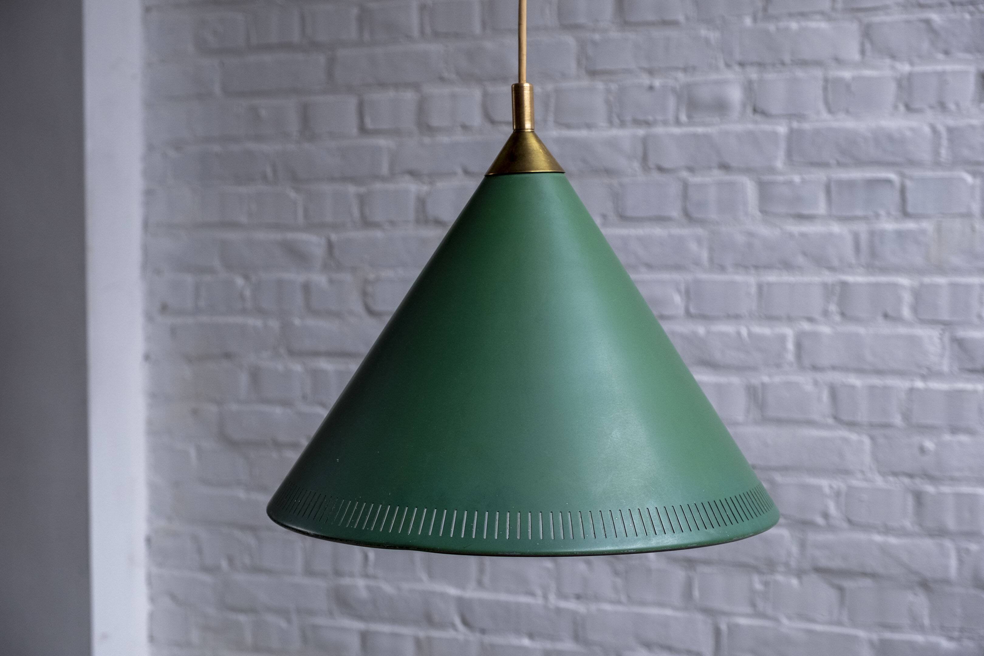 Bent karlby kegle pendant lamp, lyfa 1960s denmark