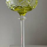 Pair of cut crystal wine glasses