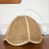 Vintage flower-shaped rattan pendant light