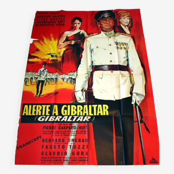 Affiche cinéma originale "Alerte à Gibraltar" 1964 Gérard Barray 120x160 cm