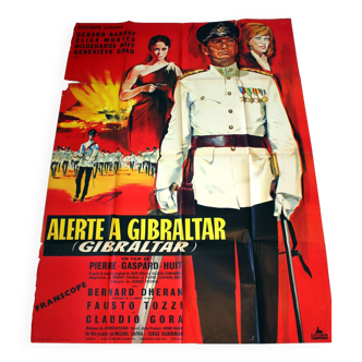 Affiche cinéma originale "Alerte à Gibraltar" 1964 Gérard Barray 120x160 cm