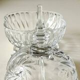 Large candy box in cut Bohemian crystal. Floral/Star motifs