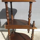 Wall-mounted corner display with 3 mahogany shelves