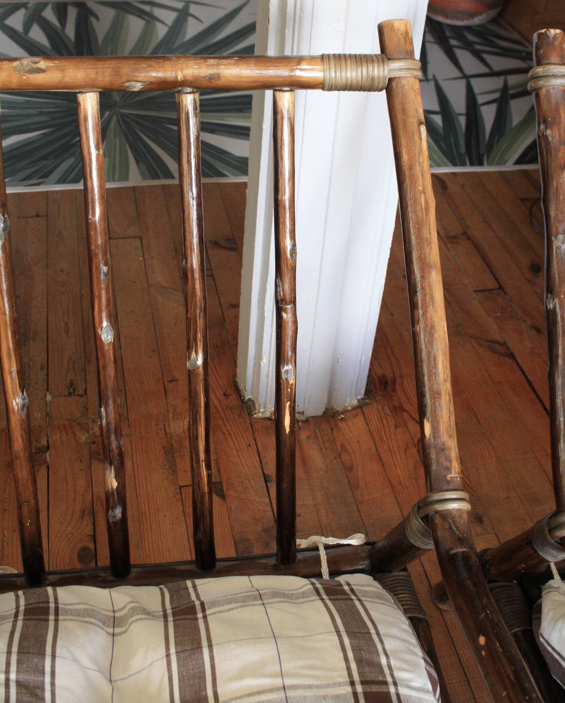 Vintage bamboo and rattan armchair