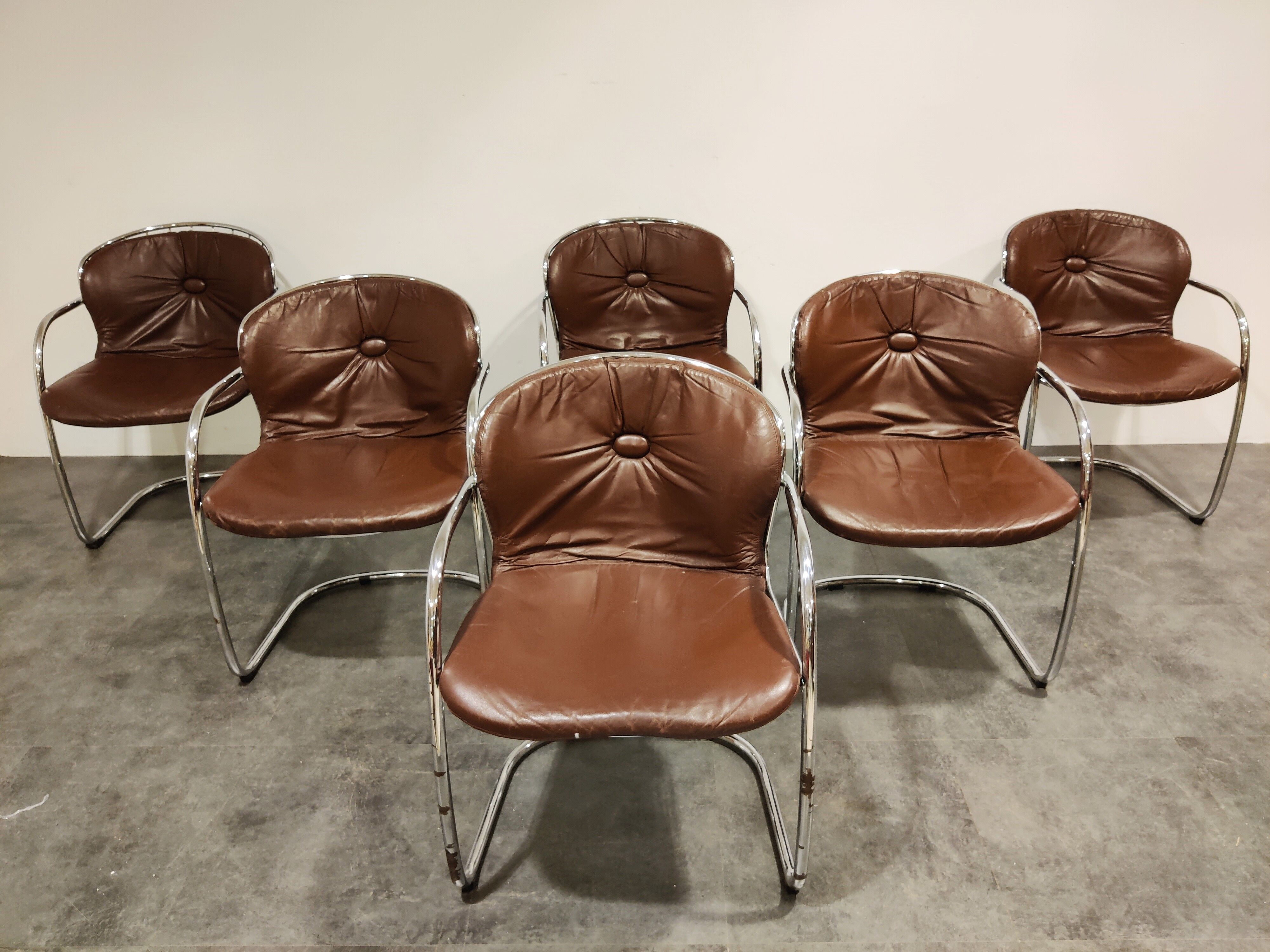 Gastone Rinaldi Dining chairs, 1970s