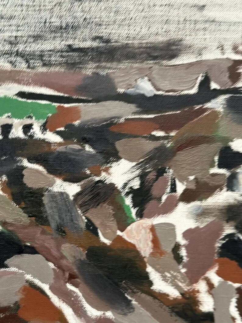Original Swedish Oil on Canvas – "Abstract" by B. Person – Signed – Vintage and Framed – 53 x 44 cm (20.8" x 17.3")