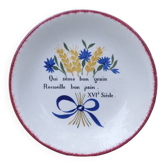 Ancienne assiette  platte Gien avec  Maxime populaire