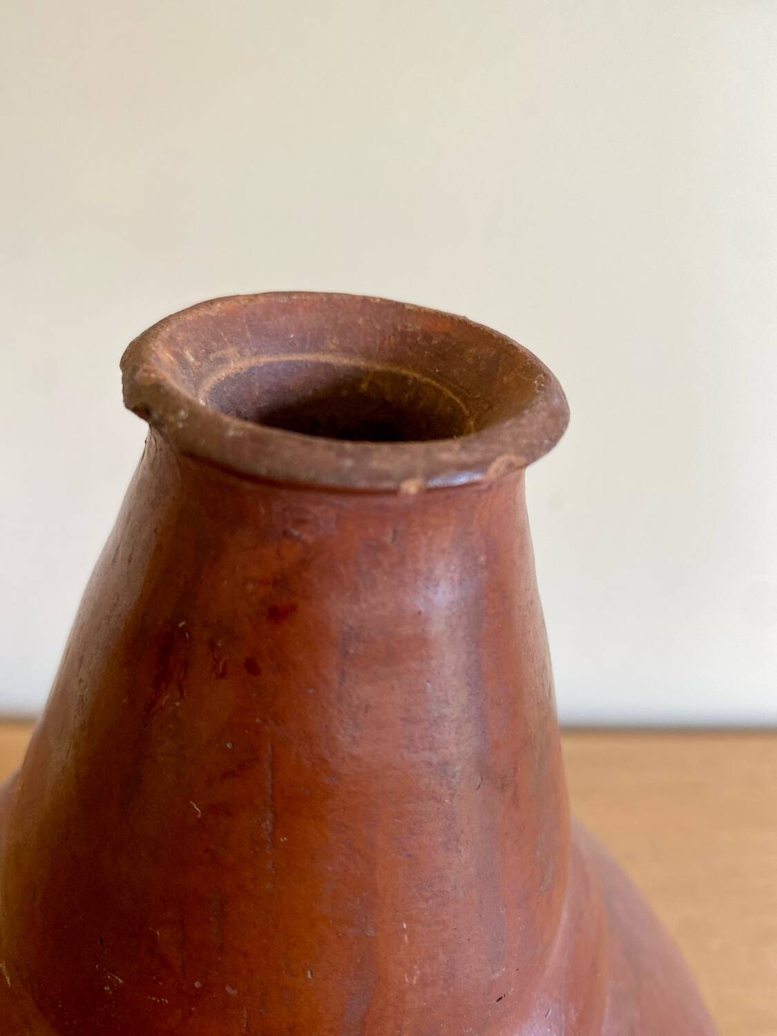 Handmade terracotta sake bottle vase