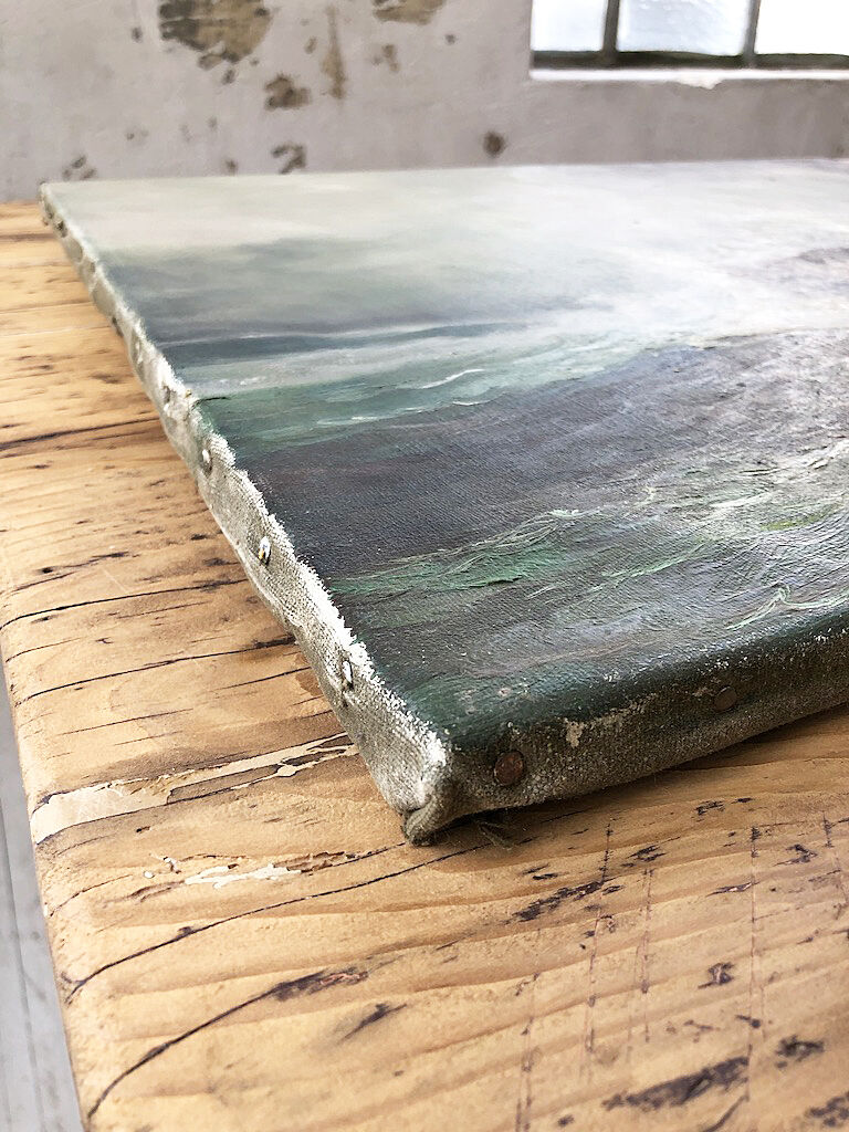 Oil painting raging sea L.Vermont 19th