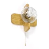 Kaiser Leuchten, wood and glass wall lamp from the 70s.