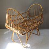 Vintage rattan cradle