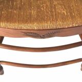 Pair of straw and cherry armchairs