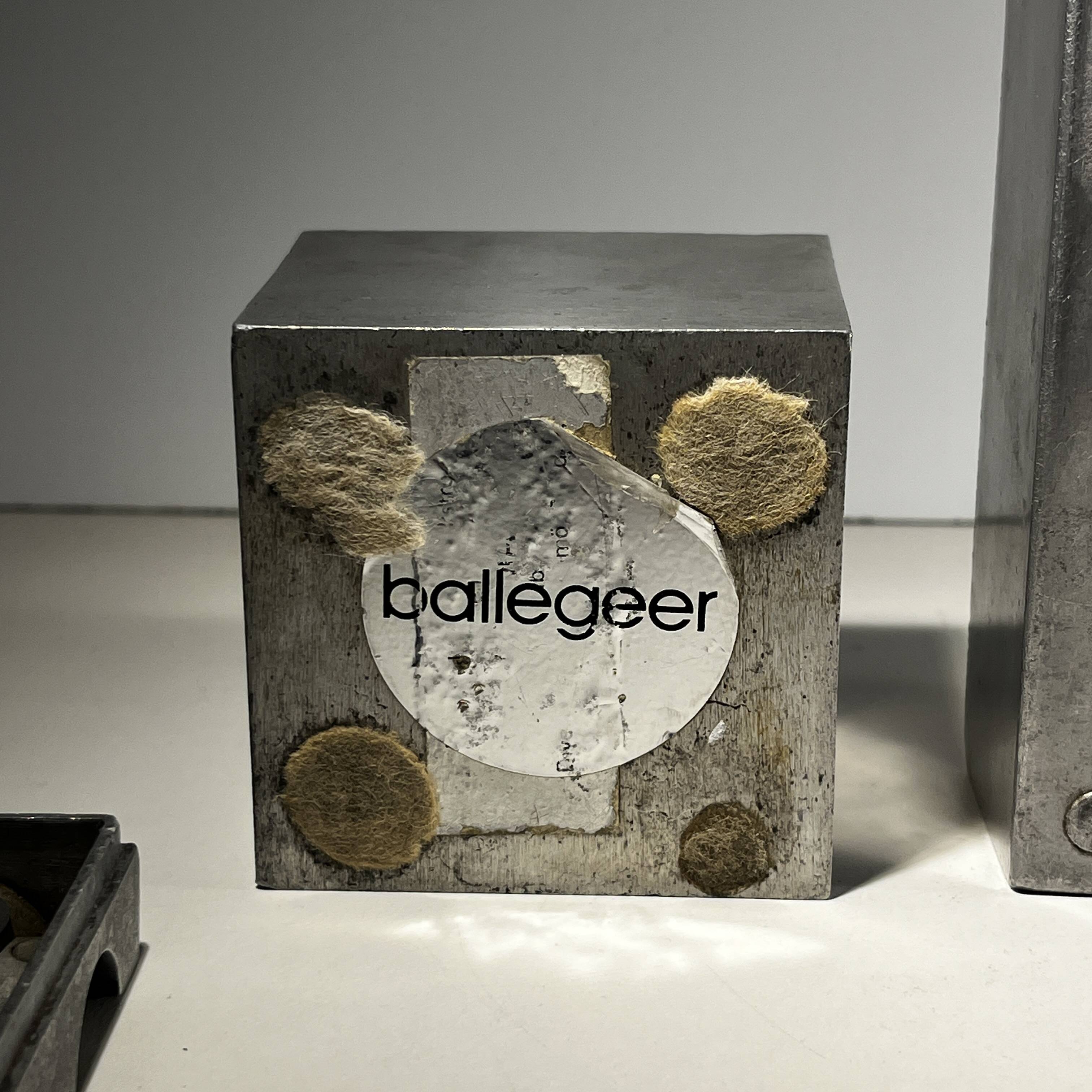 "Ultima15" set of 2 brutalist ashtrays, cast aluminum, ca 1970