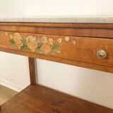 Wooden and marble console table