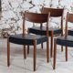 4 Scandinavian Fristho Franeker chairs in teak and skai, 1960.